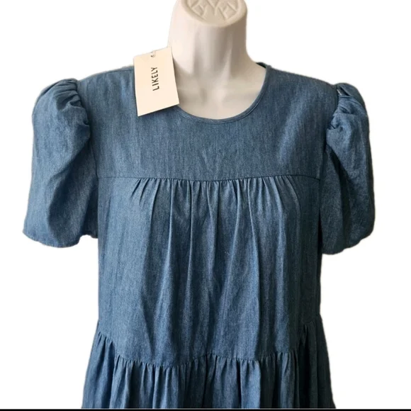 LIKELY Blue River Chambray Dress Size 6 Coastal Cowgirl Boho - Picture 5 of 12